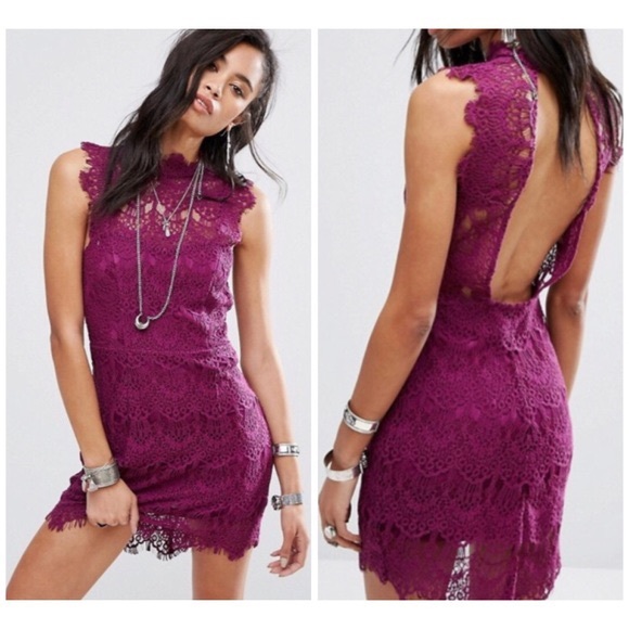NWT Free People Daydream Lace Bodycon Slip Dress S - Picture 3 of 9